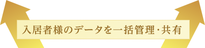 入居者様のデータを一括管理・共有